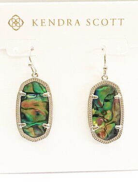 Kendra Scott Danielle Silver Tone Abalone Shell Hook Earrings
